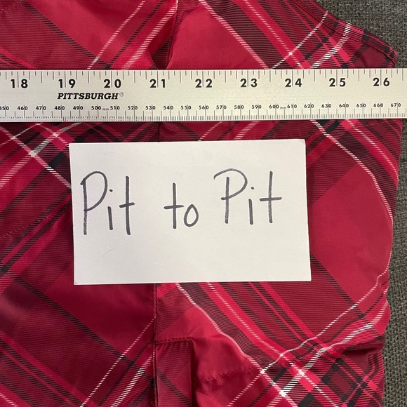 Talbots‎ Plaid Puffer Vest Down & Waterfowl Feather Fill Pockets Fuchsia 2X - Picture 4 of 7